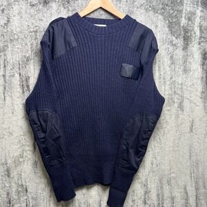Blauer Genuine Commando Wool Sweater XL Navy Police Military Mic Tabs England